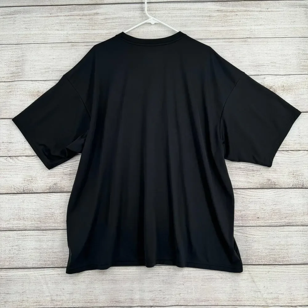 Adidas Running‎ Cut Here Graphic T-Shirt Mens 2XL Black Athletic RARE